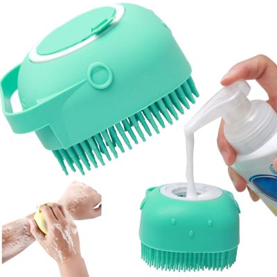 【YF】 Silicone Shampoo Bath Brush Massage Comb Grooming Scrubber Bathing Accessories Baby Kids Silicon Body