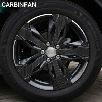 【cw】 17 inch Car Styling External Decal Carbon Vinyl Hub Sticker 2017 4008 ！