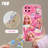 YBD เคสโทรศัพท์ตุ๊กตาบาร์บี้สีชมพูสำหรับ OPPO Realme C15 C12 C25 C25S Narzo 20 30A 50A เคสสาวน่ารักสร้อยข้อมือแฟชั่นเคสโทรศัพท์บุคลิกที่สร้างสรรค์