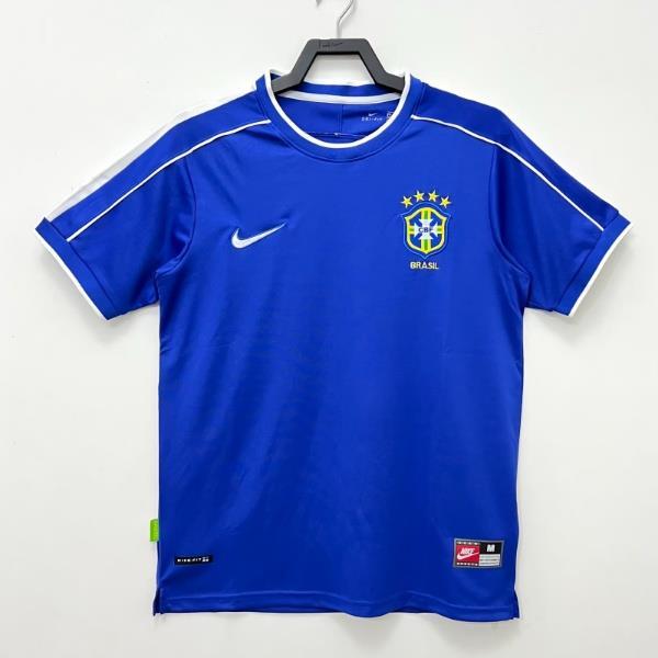 เสื้อกีฬาแขนสั้น-ลายทีมชาติฟุตบอล-brazil-away-98-s-xxl-ชุดเยือน-สําหรับผู้ชาย-aaa