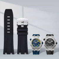 สายนาฬิกาข้อมือสำหรับ Audemars และ Piguet Royal Oak สายเดิม AP 15710 26470ยางสายนาฬิกาขาหัวเข็มขัดซิลิโคนวง28มิลลิเมตร