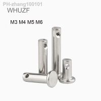 WHUZF Free Shipping M3M4M5M6M8M10M12 Stainless Steel 304 Shaft Flat Head Pins with Hole Positioning Cylindrical Clevis Bolt