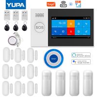 TUYA WIFI GSM 4.3 Inch Full Touch Smart Home Alarm Security System With Wireless Indoor Mini Siren Works Alexa Google Home