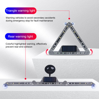 1ชุดแบตเตอรี่อายุการใช้งานยาวนานไฟเตือนความผิดของรถยนต์ที่สะดุดตาเตือนสามเหลี่ยมเตือนส่งสัญญาณฉุกเฉินมีการส่งผ่านสูงไฟสำหรับไฟเตือนรถยนต์ส่องสว่างในตัวเอง