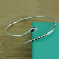 BABYLLNT 925 Sterling Silver Snake Open Bangle Fashion Jewelry Women Valentine 39;s Day Gift