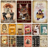 Funny Metal Sign Poster For Coffee Shop Tin Sign Wall Plates For Cafe Office Home Bar Bathroom Kitchen Wall Decor Accessories