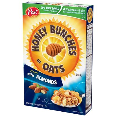 WFH เราต้องรอด♦โพสท์ ฮันนี่ บันช์เชส ออฟ โอ๊ต วิท อัลมอนด์ 411 กรัม Post Honey Bunches of Oats with Almonds 411 g.