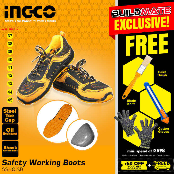 INGCO Safety Boots Working Shoes Rubber Shoes Heavy Duty [SOLD IN PAIRS