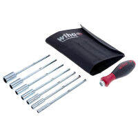 Wiha 28196 Drive-Loc VI Nut Drivers Interchangeable Blade Set in Durable Pouch, 8-Piece