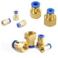 PCF Air Pipe Fitting 4 6 8 10 12mm Hose Tube 1/8 quot; 3/8 quot; 1/2 quot; BSP 1/4 quot; Female Thread Brass Pneumatic Connector Quick Joint Fitting