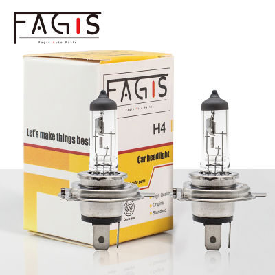 Fagis US Brand 2 Pcs H4 9003 HB2 12v 6055w P43t Clear Bulbs White Car Headlight Auto Halogen Lamps Car Lights