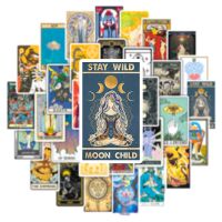 hotx【DT】 50pcs Card Divination Stickers Scrapbook Ipad Laptop Stationery Supplies Sticker Scrapbooking Material