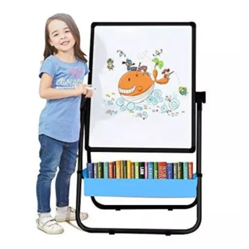 2 in 1 Kids Art Drawing Board Whiteboard & Blackboard Double Sided