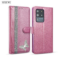 Luxury Bling Glitter Case For Samsung S20 S21 Ultra S9 S10 Plus Note 10 A21S A41 A51 A71 Capinha Leather Wallet Flip book Cover