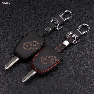 ﹍▥ Hand Button 2 Button for Renault Clio Diaia Logan Sandero Megane Modus Espace Kangoo Key Chain Leather Car Key Cover