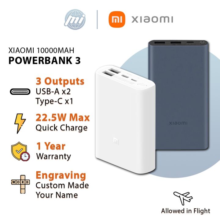 Power Bank 3 Ultra Xiaomi 10000mAh USB-C 22.5W Quick Charge