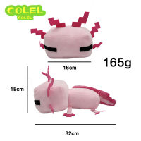 COLELA Minecraft Axolotl ของเล่นตุ๊กตาไมน์คราฟต์ตุ๊กตายัดนุ่นสีชมพูของขวัญให้กับแฟนๆ