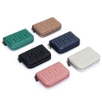 Sheepskin Leather Short Women Wallets Brand Wrinkled Purses Card Holder Wallet Fashion Lady Mini Zipper Wallet Female Coin Purse