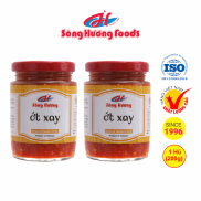 2 Hũ Ớt Tươi Xay Sông Hương Foods Hũ 200g - Ăn kèm , bún , phở , mì tôm
