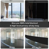 Black Opaque Darkening Privacy Window Stickers Solar Film 200cm Kitchchen Window Tinting Self Adhesive