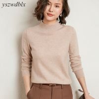 ☃✒☾ Sweater 2023 Knitted Pullovers Mock Neck Cashmere Knit Bottoming Shirts Top