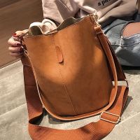 nd design luxury ladies bucket PU shoulder bag single shoulder large capacity messenger broadband female solid color handbag