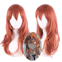 Chainsaw Man Angel Devil คอสเพลย์วิกผม Angel Devil สีส้มยาวสีน้ำตาลเข้มทนความร้อนปาร์ตี้ฮาโลวีน Wigs วิกผม Cap