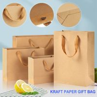 Kraft Paper Pouches Gifts Bag with Nylon Thread Handle Eco Friendly Fashionable Rectangle for Party Shoes Gift Shopping Bags