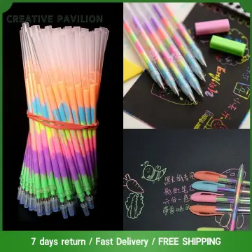 Rainbow Colour Stationery Refill Ink Highlighters Gel Pen Drawing DIY Great