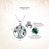 BAMOER Popular 925 Sterling Silver Rely Tree of Life Pendant Necklaces Clear Green CZ Women Fashion Jewelry Brincos Gift SCN094