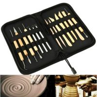 14 Pieces Ceramic clay tool Starter Kit Wooded steel Pottery Modeling Carving Tools Beginners Clay Sculpting Set Carrying Case