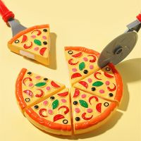 Simulation Pizza Cutting Toy Pretend Play Pizza Set Fast Food Cooking Kitchen Toy for Kids Gifts Educational Montessori Toys