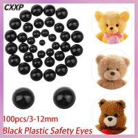 CXXP 100pcs งานฝีมือ DIY ตุ๊กตาผ้า 3-12 มม. อุปกรณ์เสริมตุ๊กตา Bears เข็ม Felting ตาความปลอดภัยสีดำ การทำหุ่นสัตว์