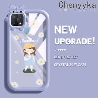 Chenyyka เคสสำหรับ OPPO A15 A35 A15s 4G เคสการ์ตูนในฤดูร้อนที่น่ารักเด็กผู้หญิงกันกระแทกหลากสีเคสโทรศัพท์โปร่งใสสร้างสรรค์เลนส์กล้องถ่ายรูปสัตว์ประหลาดน้อยเคสซิลิโคนนิ่มน่ารัก