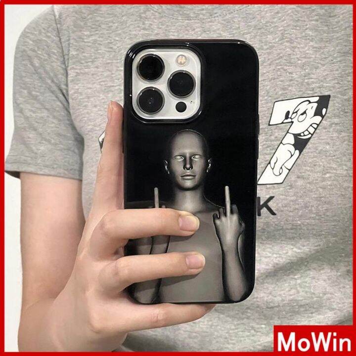 mowin-เข้ากันได้สำหรับ-เคสไอโฟน-เคสไอโฟน11-เคส-iphone-soft-สีดำเงากล้องผู้ชายรูปตลก-ป้องกันการกระแทก-ใช้ได้กับไอโฟน-14-13-12-โปรแม็กซ์