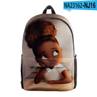 3D African Girl Primary and Middle School Students Schoolbag Backpack Teenager Girls Women Lafro Lady Oxford Waterproof Backpack