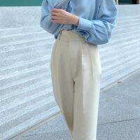 HELLOGHERKIN MARNII PANTS CREAM กางเกงเอวสูง ทรงกระบอกตรง สีครีม