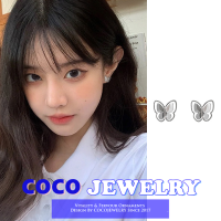 COCOJEWELRY ผีเสื้อกลวงสไตล์เกาหลีต่างหูสำหรับคนแพ้ง่ายเครื่องประดับอัญมณีแฟชั่นของผู้หญิง