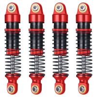 Spare Parts Accessories 4 Pcs for 1/18 TRX-4M Simulation Climbing Model Car Aluminum Alloy Shock Absorber Can Be Filled with Oil,Red