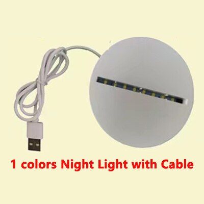 ฐานโคมไฟ LED 3D 16สี + รีโมทคอนโทรลหรือ7สี USB ABS หรี่แสงได้แบบสัมผัสอุปกรณ์เสริมโคมไฟตั้งโต๊ะไฟ LDZ3732