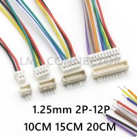 10ชุดสายคอนเนคเตอร์ตัวเมีย Jst 1.25มม. 10ซม. 15ซม. 20ซม. 28awg 2/3/4/5/6/7/8/9/10/11/12พินมุมขวาซ็อกเก็ตมุม