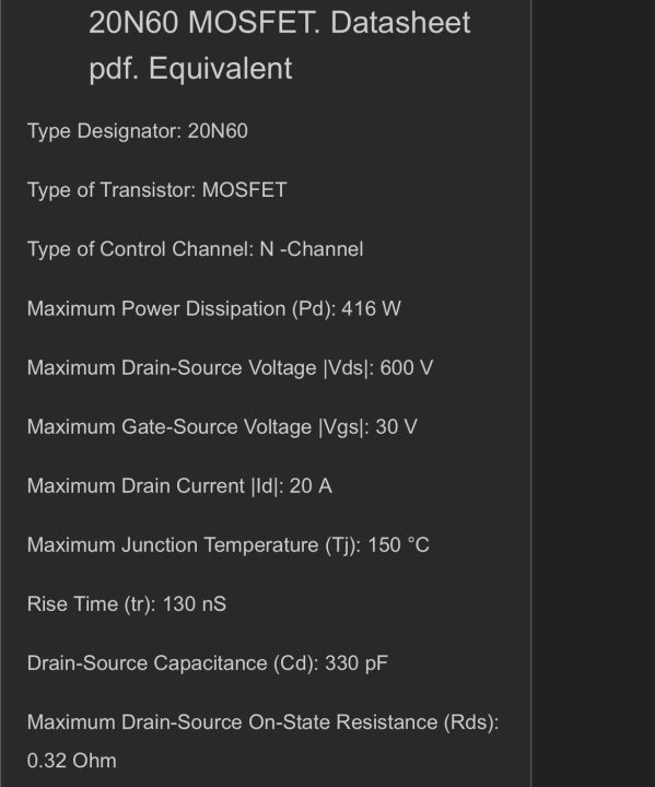 mosfet-20n60-มอสเฟส-20a600v-อินเวอร์เตอร์-inverter-ตัวใหญ่-20n60c-20n60c3