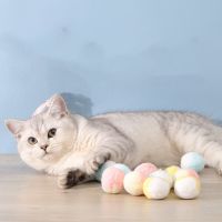 12pcs Cute Funny Cat Toys Stretch Plush Ball Cat Toy Ball Creative Colorful Interactive Cat Pom Pom Cat Chew Toy Dropshipping Toys