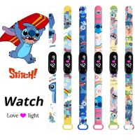 Suellen Jewels Disney Stitch นาฬิกาเด็ก,นาฬิกาข้อมือกีฬาสำหรับเด็กผู้หญิงสายรัดข้อมือกันน้ำนาฬิกานาฬิกา LED ดิจิตอลสำหรับเด็กนาฬิกา Relogio Montre