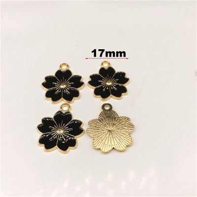 4pcs Enamel Alloy Metal Flower Beads Charm Used for Jewelry Making DIY celet
