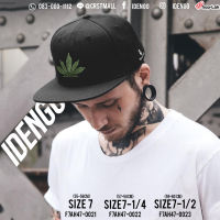 หมวกHIPHOP แฟชั่น  หมวกวินเทจ หมวกHIPHOPเต็มใบ   หมวกไซด์ ใบกัญชา/Weed  สีดำ