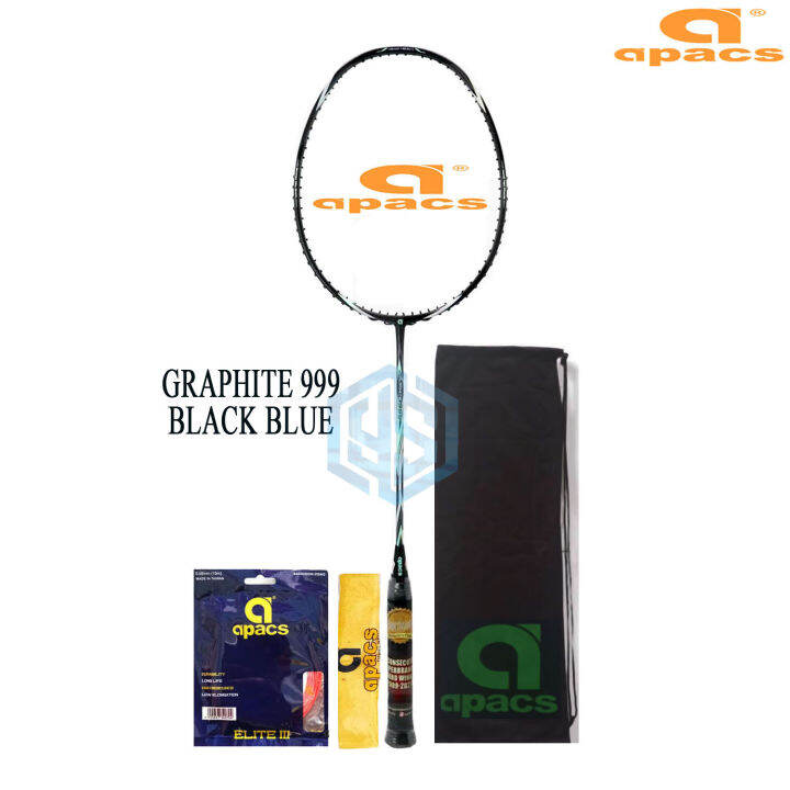 Raket Badminton Apacs Graphite 999 33Lbs Bonus Komplit Raket Apacs