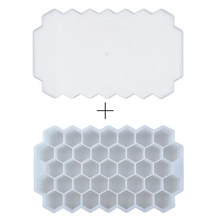 Ice Cube Tray Silicone, Ice Trays for Freezer with Lid (BPA Free), Flexible  & Easy-Release Honeycomb Ice Cube Trays Molds for Cocktail Whiskey