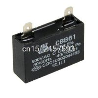 Black CBB61 AC 500V 1.5uF Plastic Shell Motor Run Capacitor