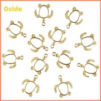 OSIDE สีทองทอง จี้เรซินสัตว์ เป็นรูกลวง เครื่องรางที่มีเสน่ห์ เครื่องรางรูปเต่า 20ชิ้นค่ะ เต่าเต่าเต่า จี้เปิดฝา งานฝีมือดีไอวาย